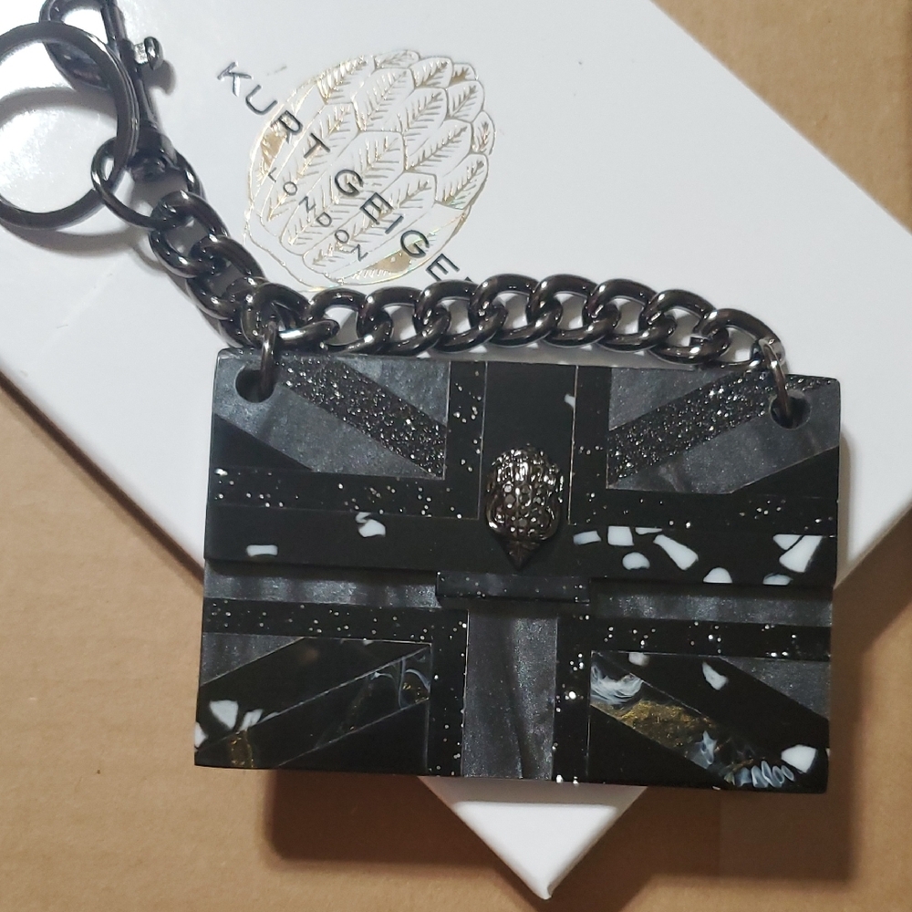 Kurt Geiger Black and Silver Britton Keychain/bag Charm
